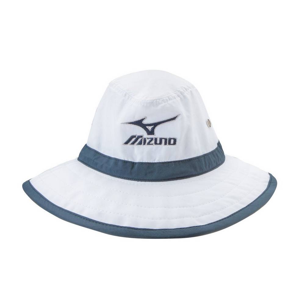 Gorro Mizuno Large Brim Sun Hombre Blancas/Azul Marino España FJVP-07632